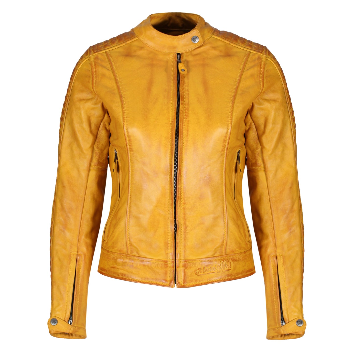 MotoGirl Valerie Yellow Leather Jacket