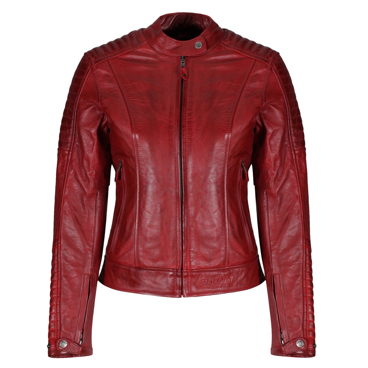 MotoGirl Valerie Red Leather Jacket