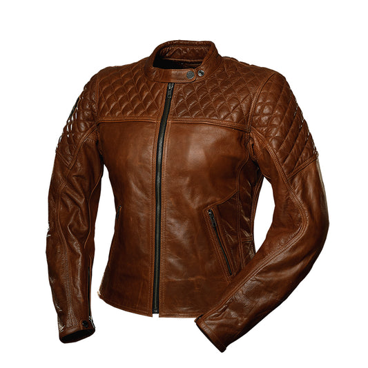 4SR Scrambler Lady Jacket Cognac Leather Jacket