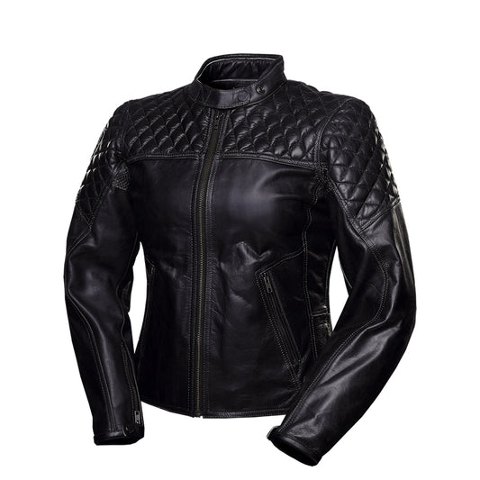 4SR Scrambler Lady Jacket Petroleum Leather Jacket