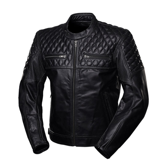 4SR Scrambler Pertroleum Black Leather Jacket