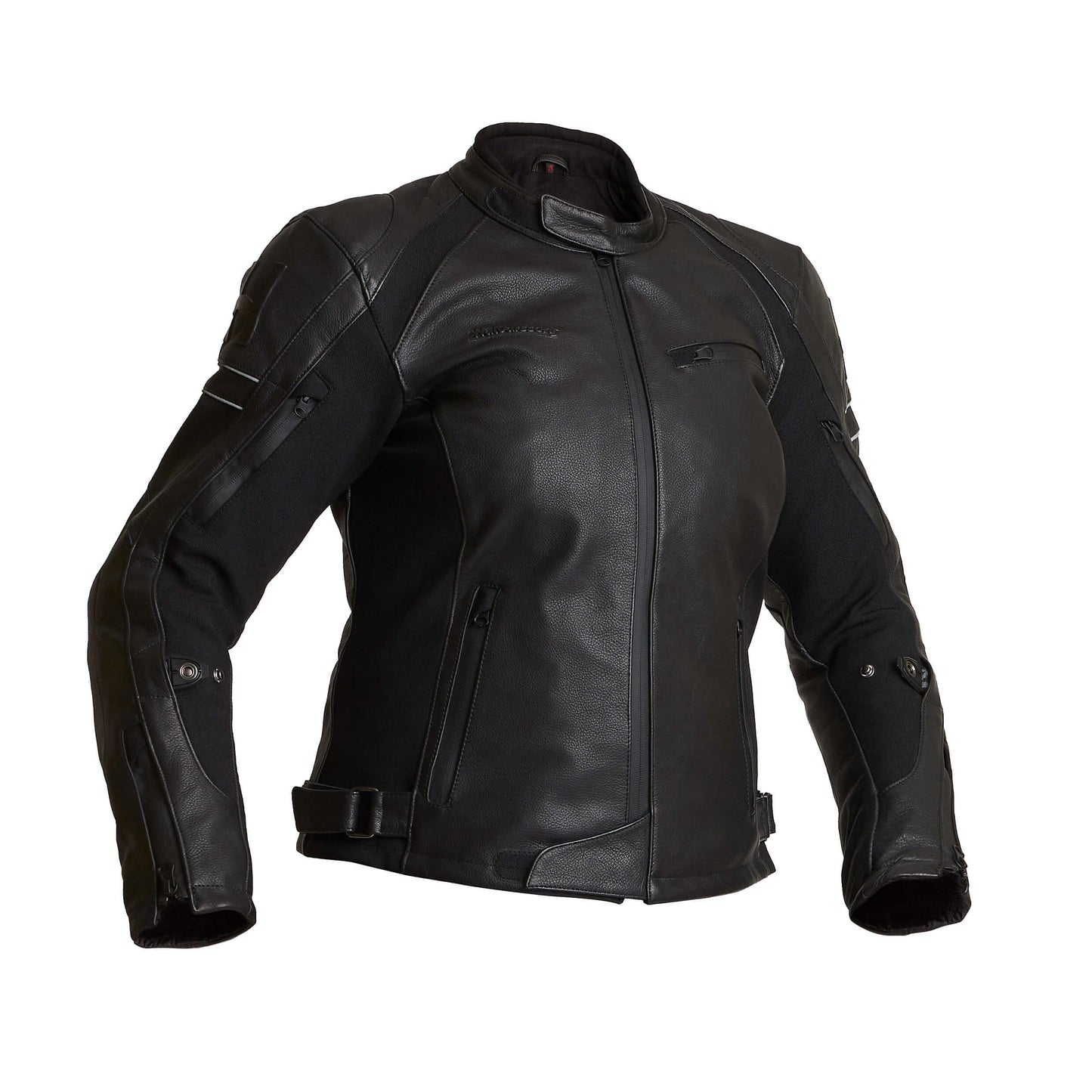 Halvarssons Risberg, premium all-season, women’s leather jacket with stretch textile panels