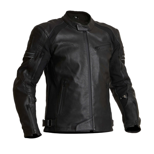 Halvarssons Selja, premium all-season, men’s leather jacket with stretch textile panels