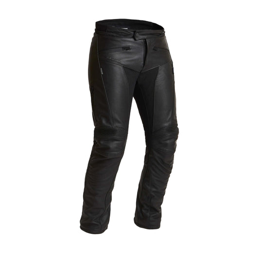 Halvarssons Oxberg, premium all-season, women’s leather pants with stretch textile panels